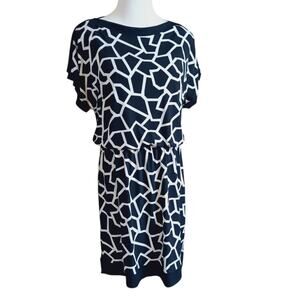 NEW ALFANI Dress PETITE Medium Stretchy Career Office Work Travel Navy Blue